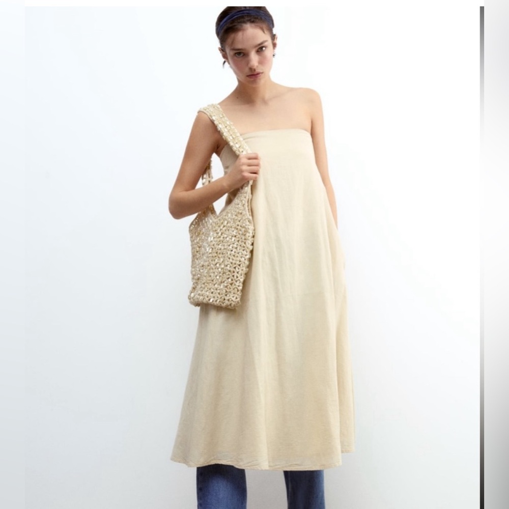 NWT Zara Beaded Bucket Bag